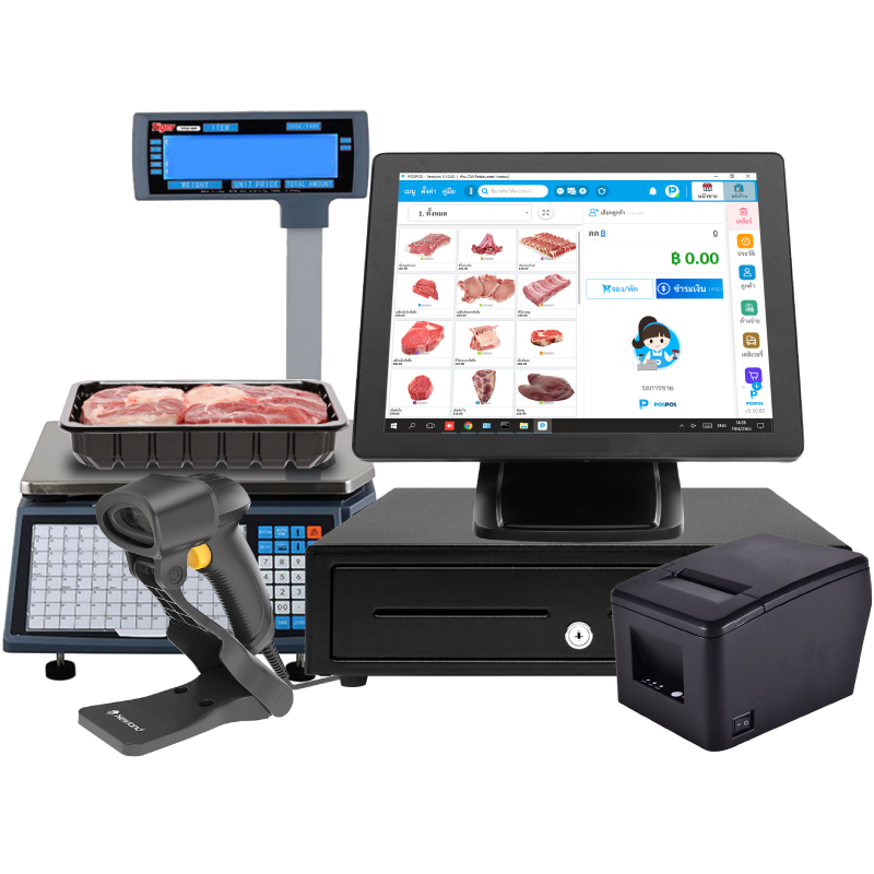 ชุด POS เครื่องชั่ง Windows ร้านขายของสด [Element]